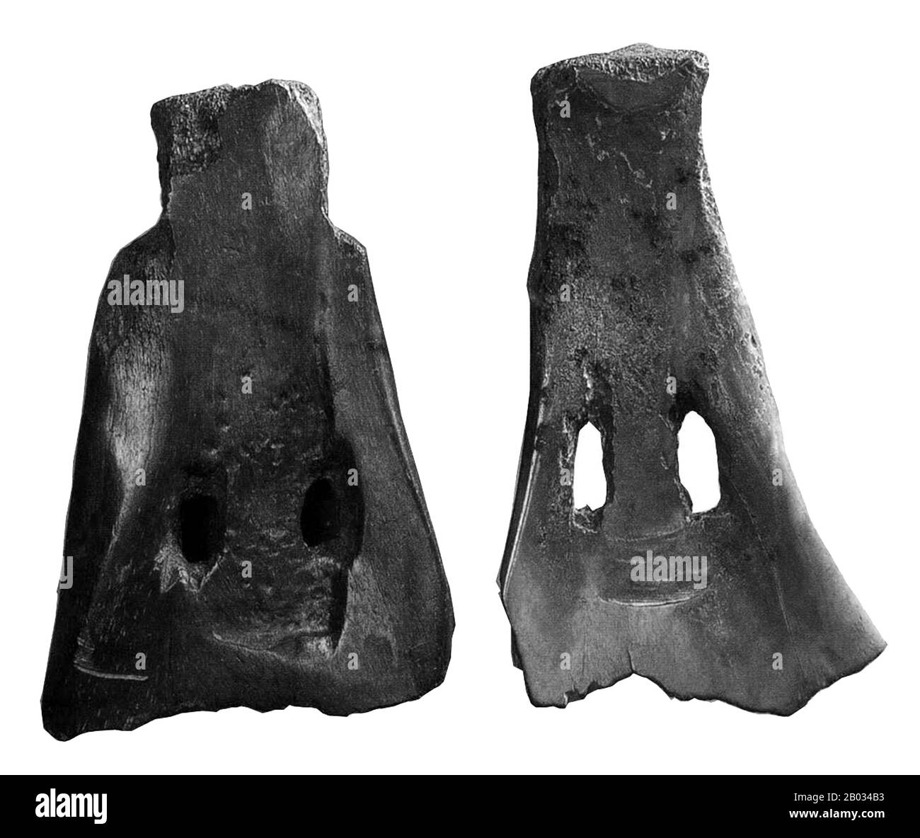 La culture hémudu (5500 à 3300 BCE) était une culture néolithique qui s'est épanouie juste au sud de la région de Hangzhou Bay à Jiangnan dans la province moderne de Yuyao, dans la province de Zhejiang. La culture peut être divisée en phases précoce et tardive, avant et après 4000 BCE respectivement. Les Hemudu vivaient dans de longues maisons étouffées. Les serres communales étaient également communes dans les colonies de Hemudu. Le Hemudu était l'une des premières cultures à cultiver le riz. Les chercheurs considèrent la culture hémudu comme une source de nombreuses cultures proto-austro. Banque D'Images