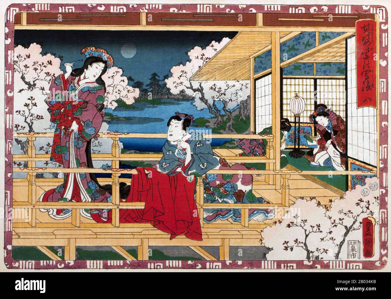 Le Tale de Genji (Genji Monogatari) est une oeuvre classique de littérature  japonaise attribuée à la noblewoman japonais Murasaki Shikibu au début du  XIe siècle, autour du pic de la période Heian.