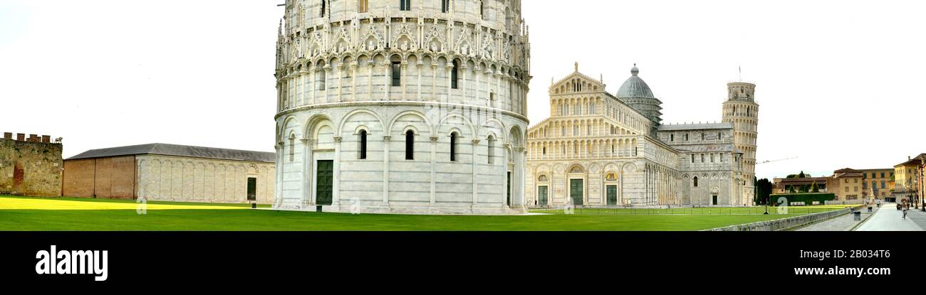 Pise (Piazza del Duomo, la cathédrale et Campanile) site classé au patrimoine mondial de l'UNESCO - Toscane, Italie, Europe Banque D'Images
