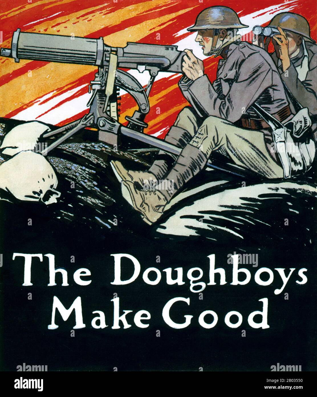 « Doughboy » était un terme informel pour un membre de l'armée ou du corps marin des États-Unis, particulièrement utilisé pour désigner des membres des forces expéditionnaires américaines dans la première Guerre mondiale, mais utilisé initialement dans la guerre américano-mexicaine de 1846-1848. Banque D'Images