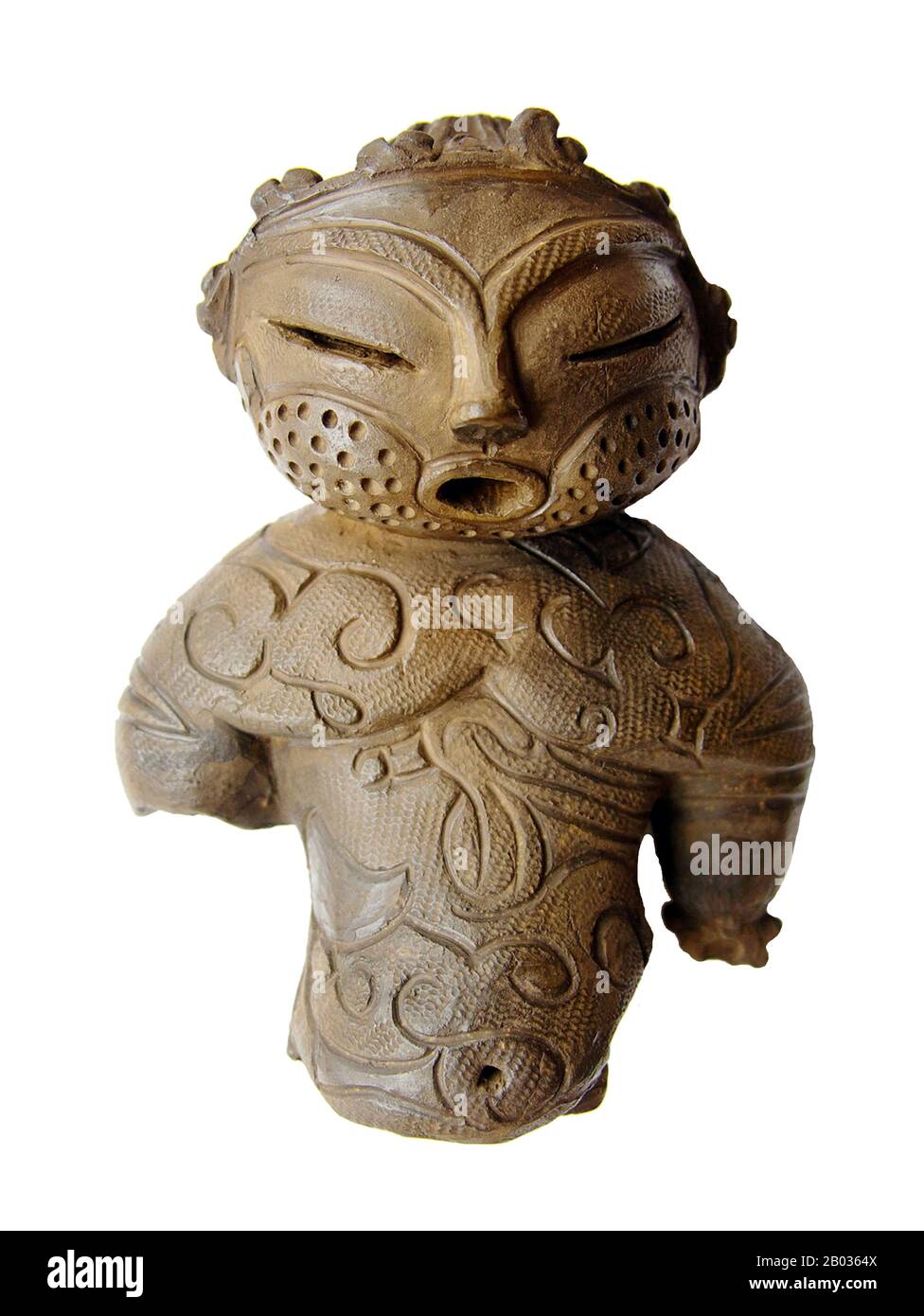 La période de Jomon est le temps au Japon préhistorique d'il y a environ 16 500 ans à il y a environ 2 300 ans, où le Japon était habité par une culture de chasseurs-cueilleurs, qui a atteint un degré considérable de sédentism et de complexité culturelle. Le nom de Jomon ou de « cordelette marquée » a été appliqué pour la première fois par l'érudit américain Edward S. Morse qui a découvert des barons de poterie en 1877. Le style poterie caractéristique des premières phases de la culture de Jomon a été décoré par l'impressage de cordes dans la surface de l'argile humide. Cette poterie, datée il y a environ 16 000 ans, semble être la deuxième plus ancienne au monde; l'olde Banque D'Images