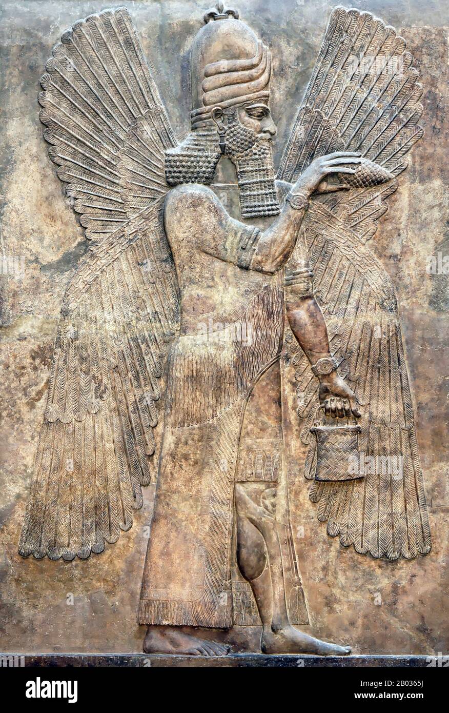 Dur-Sharrukin, aujourd'hui Khorsabad, était la capitale assyrienne à l'époque de Sargon II d'Assyria. Khorsabad est un village du nord de l'Irak, à 15 km au nord-est de Mossoul. La grande ville a été entièrement construite dans la décennie précédant 706 BCE. Après la mort inattendue de Sargon dans la bataille, la capitale a été déplacée à 20 km au sud à Ninive. Le 8 mars 2015, l'État islamique d'Irak et le Levant (ISIL) auraient commencé le pillage et la démolition de Dur-Sharrukin, selon un responsable kurde de Mossoul. Le même jour, le Ministère iraquien du tourisme et des Antiquités a lancé l'enquête correspondante. Banque D'Images