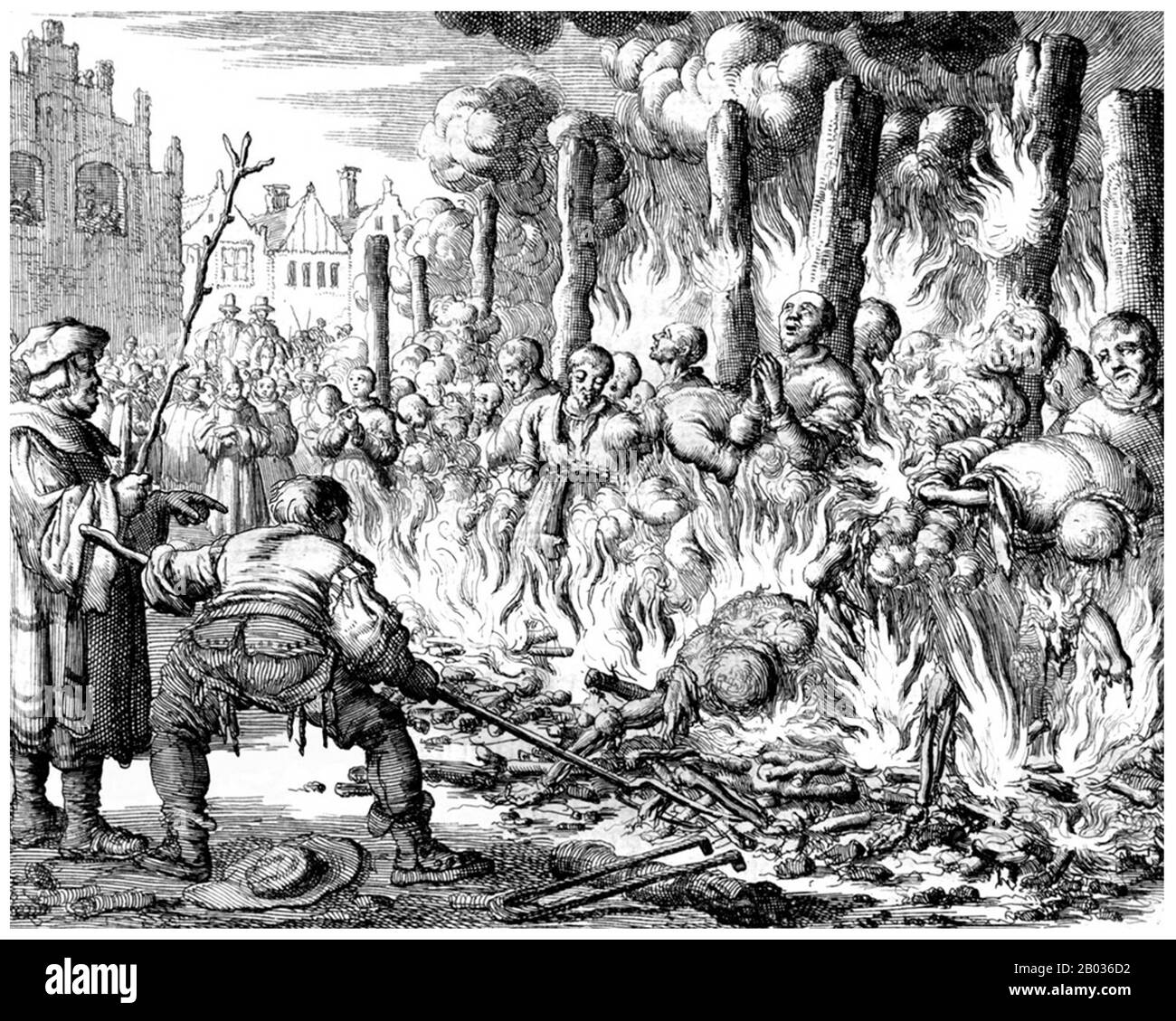 Le Tribunal du Saint Office de l'Inquisition (Espagnol : Tribunal del Santo Oficio de la Inquisicion), communément appelé l'Inquisition espagnole (Inquisicion espanola), a été créé en 1478 par les Monarches catholiques Ferdinand II d'Aragon et Isabella I de Castille. L'Inquisition était initialement destinée principalement à assurer l'orthodoxie de ceux qui se sont convertis du judaïsme et de l'Islam. La réglementation de la foi de la nouvelle transformation a été intensifiée après que les décrets royaux publiés en 1492 et 1502 ont ordonné aux juifs et aux musulmans de convertir ou de quitter l'Espagne. L'Inquisition n'était pas définitivement abol Banque D'Images