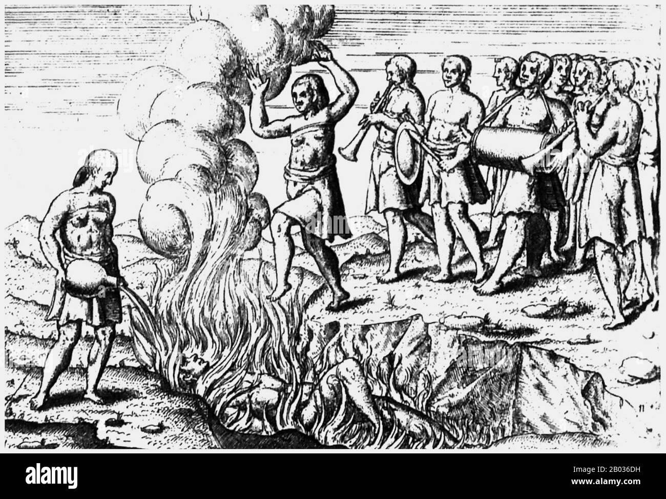 SATI (également orthographié suttee) est une coutume obsèque hindou obsolète où une veuve s'immole sur le pyre de son mari, ou se suicide d'une autre manière peu après la mort de son mari. La mention de la pratique peut être datée de retour au 4ème siècle BCE, alors que la preuve de la pratique par les veuves de rois apparaît seulement à partir des 5ème et 9ème siècles ce. La pratique est considérée comme ayant son origine dans l'aristocratie du guerrier sur le sous-continent indien, gagnant progressivement en popularité du Xe siècle ce et se propageant à d'autres groupes du XIIe au XVIIIe siècle. Le p Banque D'Images