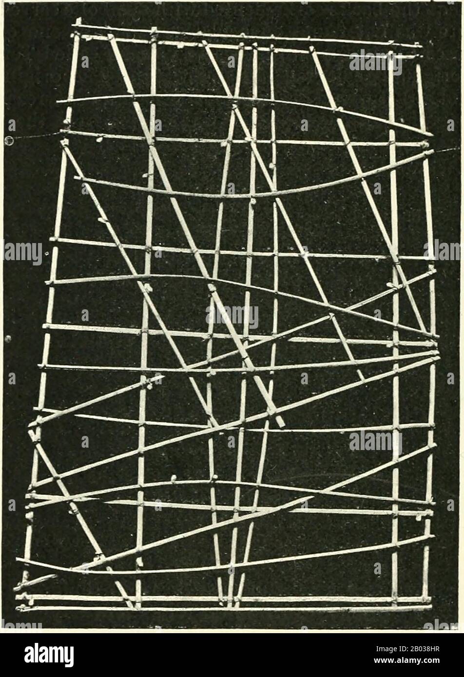 Des cartes de bâton des îles Marshall ont été faites par des marins marshallaois indigènes pour naviguer dans l'océan Pacifique en canoë. Les cartes étaient une représentation des principaux modèles de houle océanique et ont montré les façons dont les îles ont perturbé ces patrons. Les cartes de bâton ont été principalement faites à partir de frondes de noix de coco liées, avec des emplacements d'île affichés sur les cartes avec des coquillages. Chaque graphique était unique et interprétatif que la plupart ne pouvait être déchiffré que par le navigateur individuel qui l'avait fait. Les cartes de bâton sont arrivées à la fin après la seconde Guerre mondiale, une fois que les nouvelles technologies électroniques ont permis de voyager plus facilement parmi les islan Banque D'Images