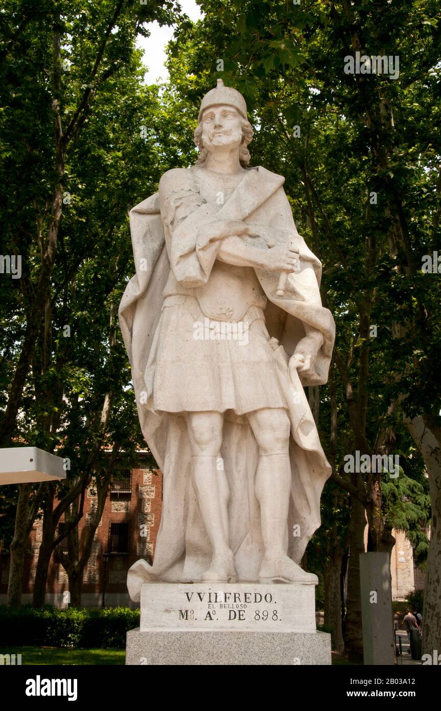 Wilfred ou Wifred, appelé le Hairy, (mort le 11 août 897) était le comte d'Urgell (à partir de 870), Cerdanya (à partir de 870), Barcelone (à partir de 878), Gérone (à partir de 878, comme Wilfred II), Besalú (à partir de 878) et Ausona (à partir de 886). À sa mort en 897, son fils, Wilfred Borrell, a hérité de ces comtés catalans. Banque D'Images