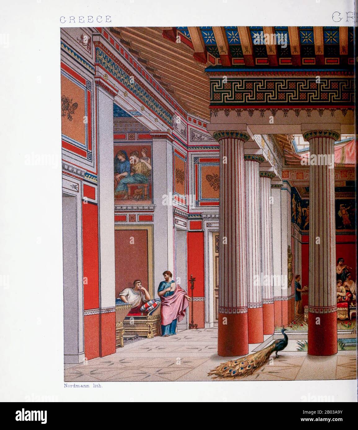 Ancienne mode et style de vie grecs de Geschichte des kostüms dans chronologicher entwicklung (Histoire du costume dans le développement chronologique) par Racinet, A. (Auguste), 1825-1893. Et Rosenberg, Adolf, 1850-1906, Volume 1 imprimé à Berlin en 1888 Banque D'Images