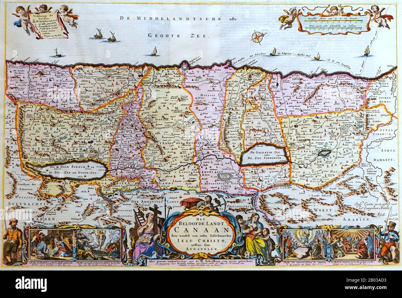 Nicolaes Visscher I (1618-1679) était un dessinateur, graveur et éditeur néerlandais, fils du célèbre dessinateur néerlandais de l'âge d'or Claes Janszoon Visscher. Il a produit diverses cartes de double hémisphère, travaillant souvent avec son fils Nicolaes Visscher II, qui a continué la tradition familiale après sa mort. Banque D'Images