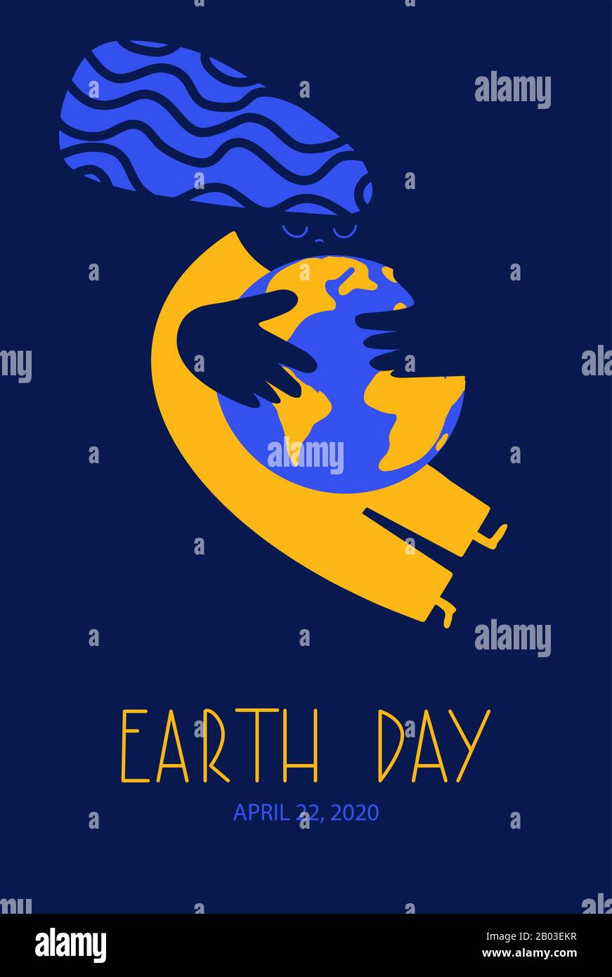 Journée de la Terre le 22 avril 2020 affiche ou illustration vectorielle de carte de vœux Illustration de Vecteur