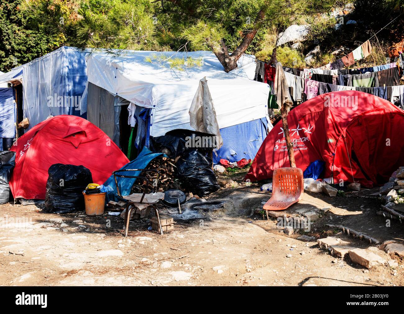 Crise Des Réfugiés Grèce 2019 Banque D'Images