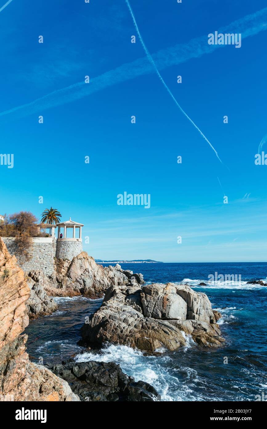 Paysage du point de vue de Sagaró à la Costa Brava, Catalogne Banque D'Images