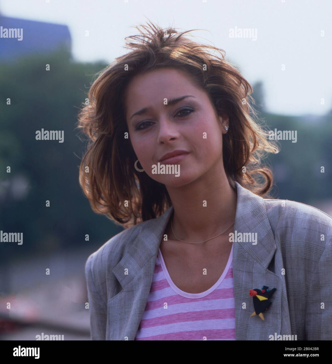 Porträtaufnahmen der Schauspielin Christina plate zum Film DIE SENKRECHTSTARTER, Deutschland Berlin 1988. Portraits de l'actrice Christina plate pour le film DIE SENKRECHTSTARTER, Allemagne Berlin 1988. Banque D'Images