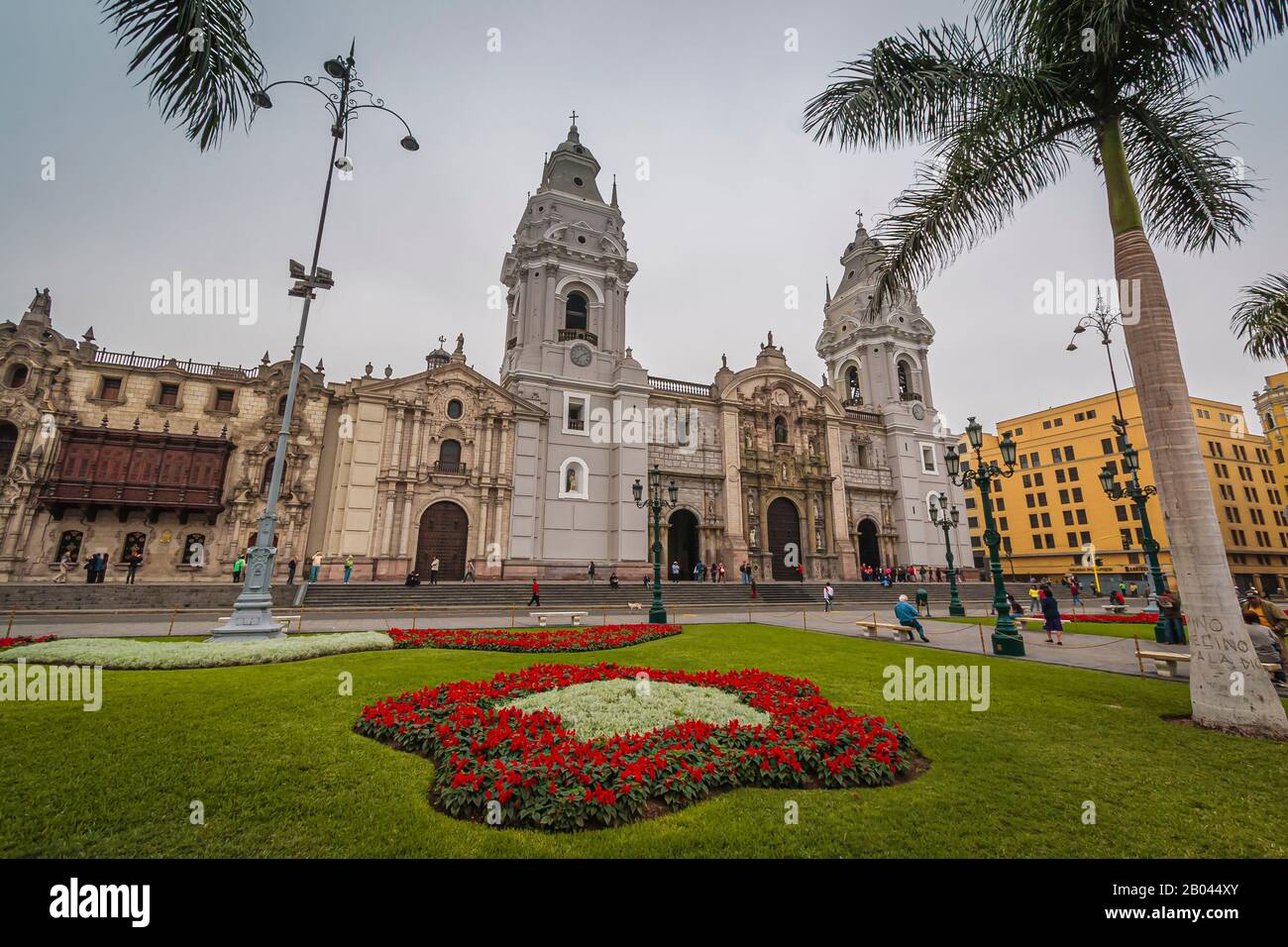 Lima, Pérou, octobre 2008 - la Plaza de Armas, également connue sous le nom de Plaza Mayor, se trouve au coeur du centre historique de Lima Banque D'Images