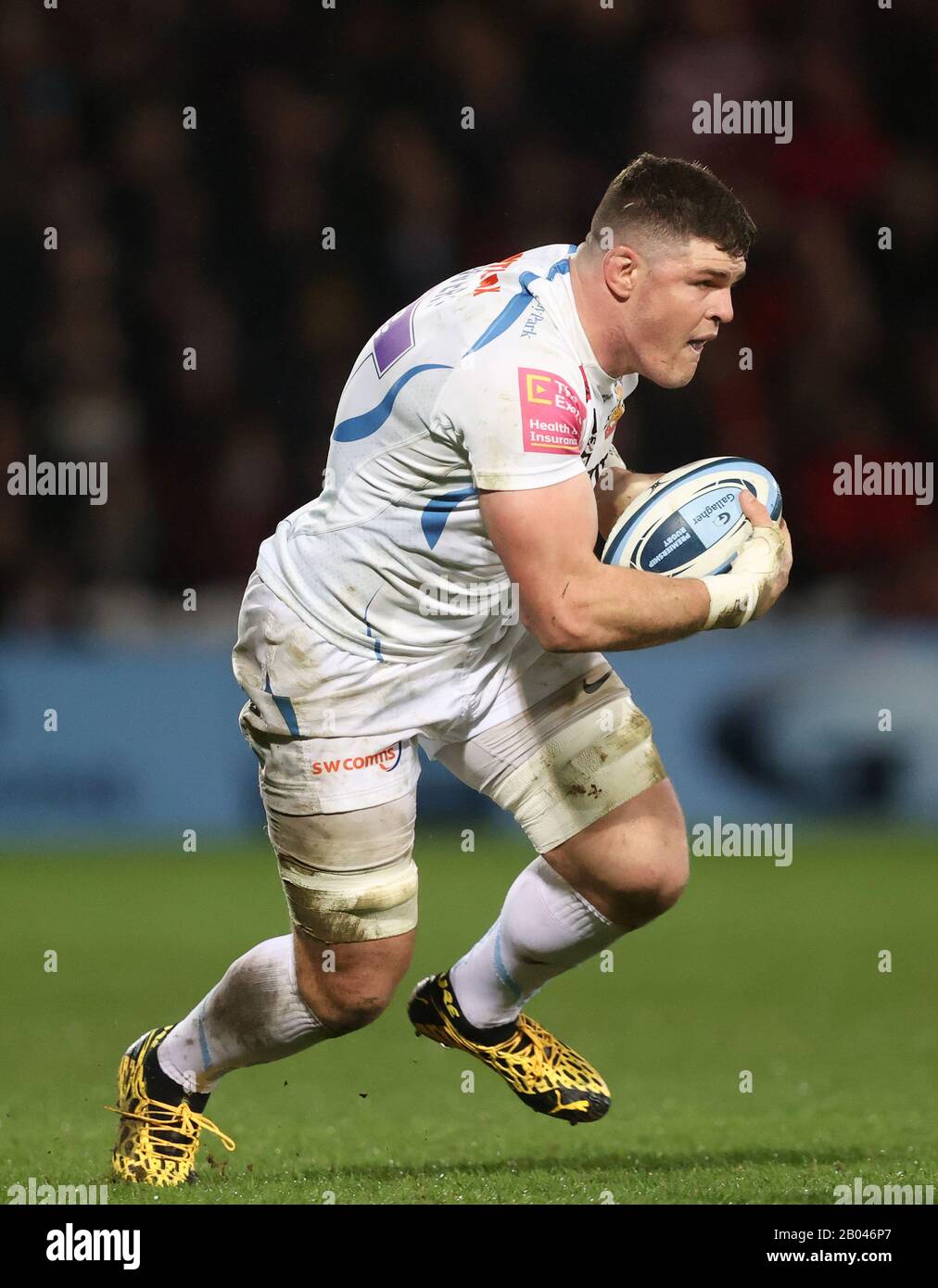 Dave Ewers, de l'Exeter, lors du match de première de Gallagher au stade Kingsholm, Gloucester. Banque D'Images