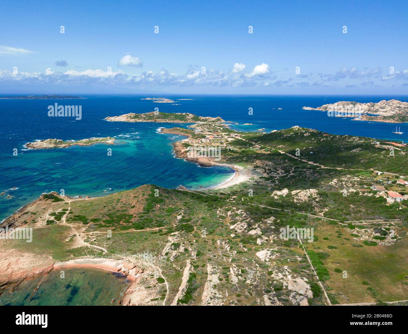 Vue impressionnante sur la Maddalena, Sardaigne, Italie. Banque D'Images