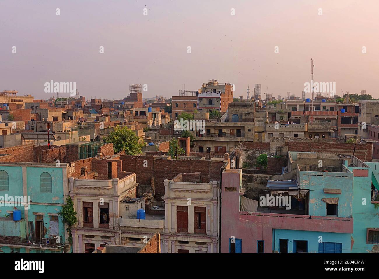 Vieille ville colorée de Lahore - la ville fortifiée - Banque D'Images