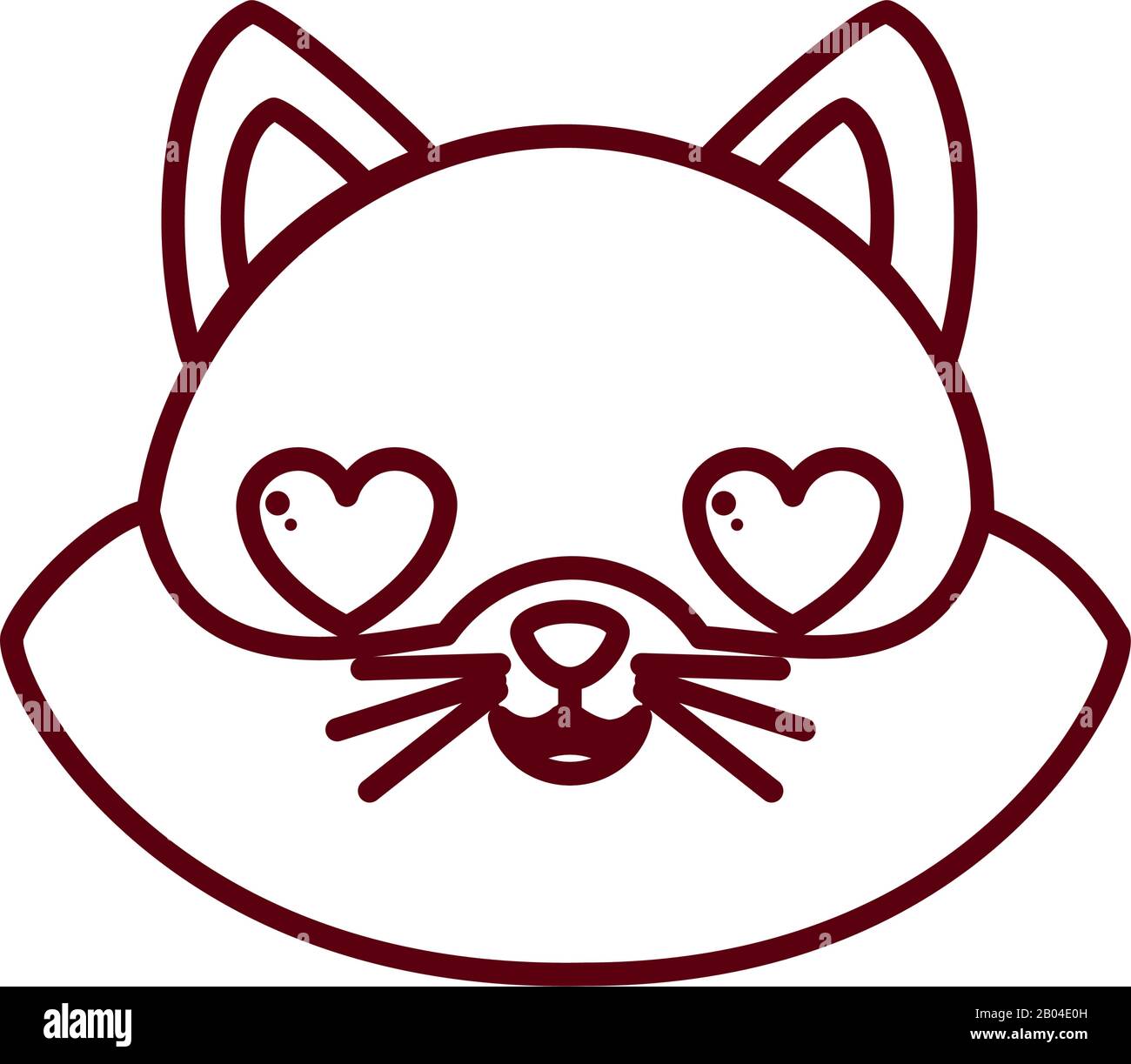Jolie Caricature De Chat Kawaii Dans Le Style De Ligne D Amour Icone Design Zoo Animal Vie Nature Personnage Enfance Et Adorable Theme Illustration Vectorielle Image Vectorielle Stock Alamy