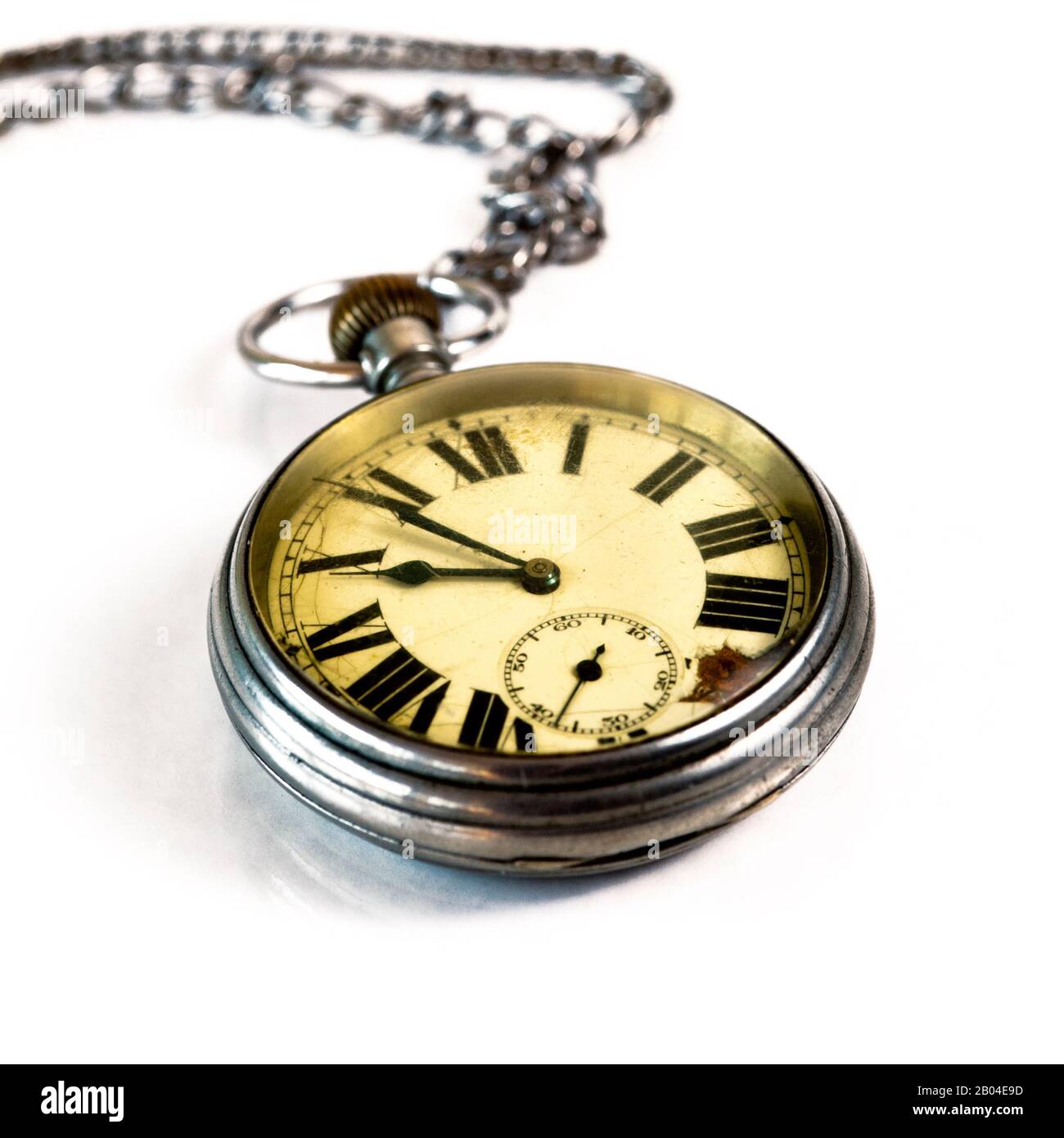 L'intérieur d'une ancienne montre de poche Banque D'Images