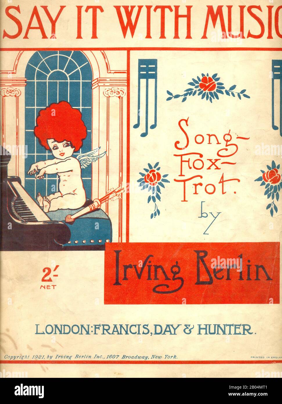 Partitions de musique de couverture Le Dire Avec musique, chanson - Fox Trot. Par Irving Berlin 1921 Banque D'Images