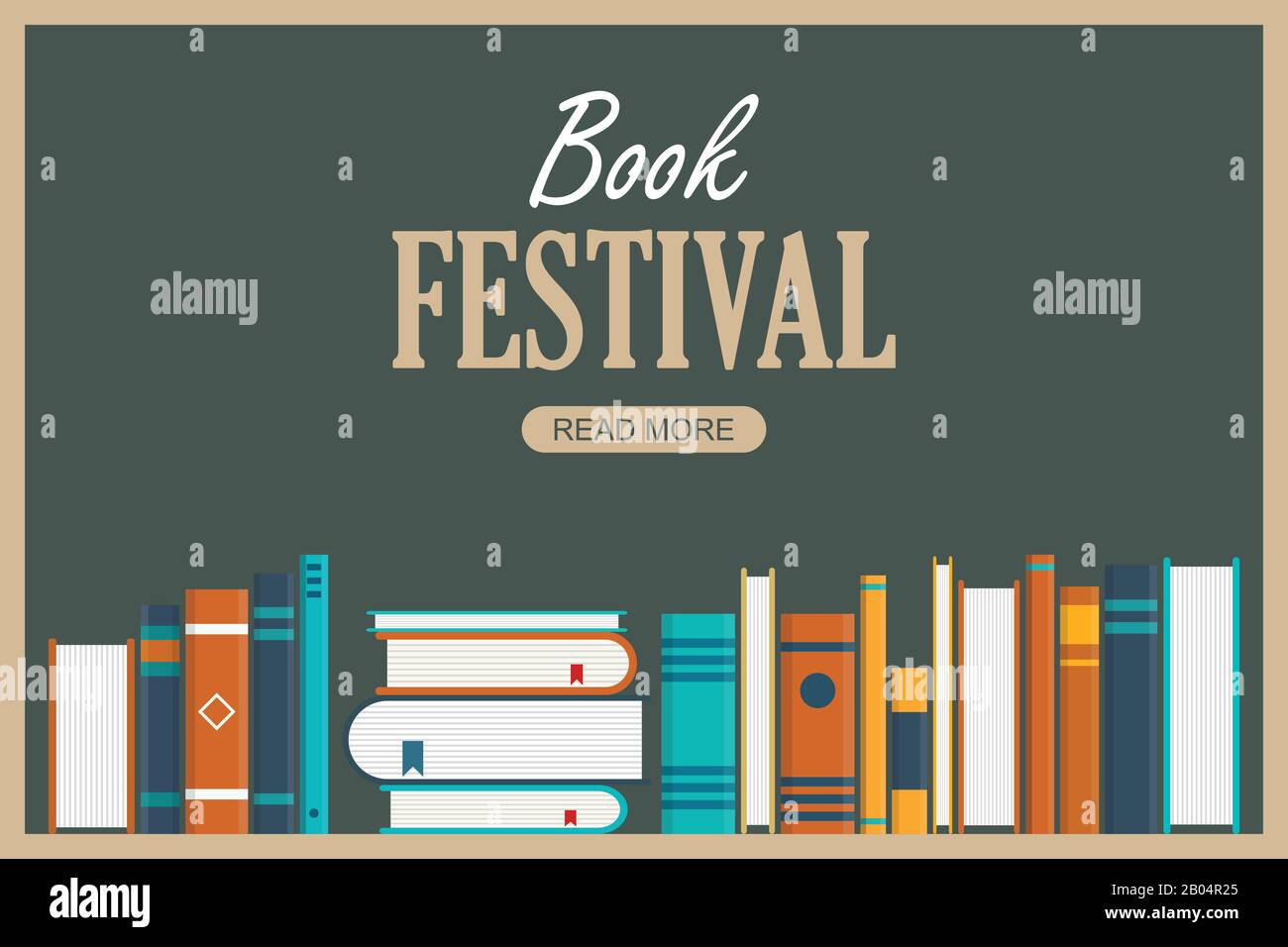 Concept de festival de livre. Étagère. Illustration vectorielle en conception plate. Illustration de Vecteur