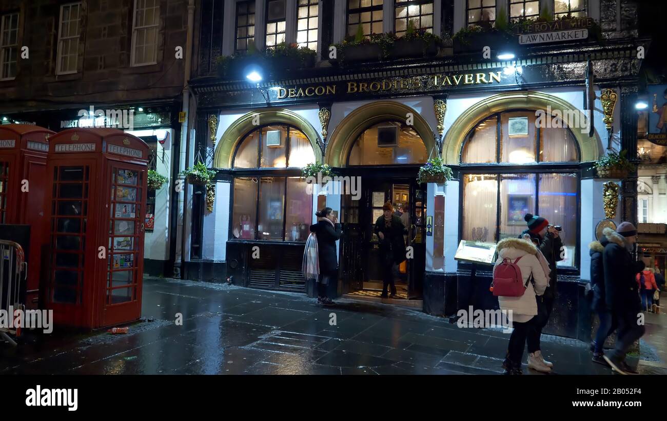 Deacon Brodies Tavern à Edinburgh Royal Mile - ÉDIMBOURG, ÉCOSSE - 10 JANVIER 2020 Banque D'Images