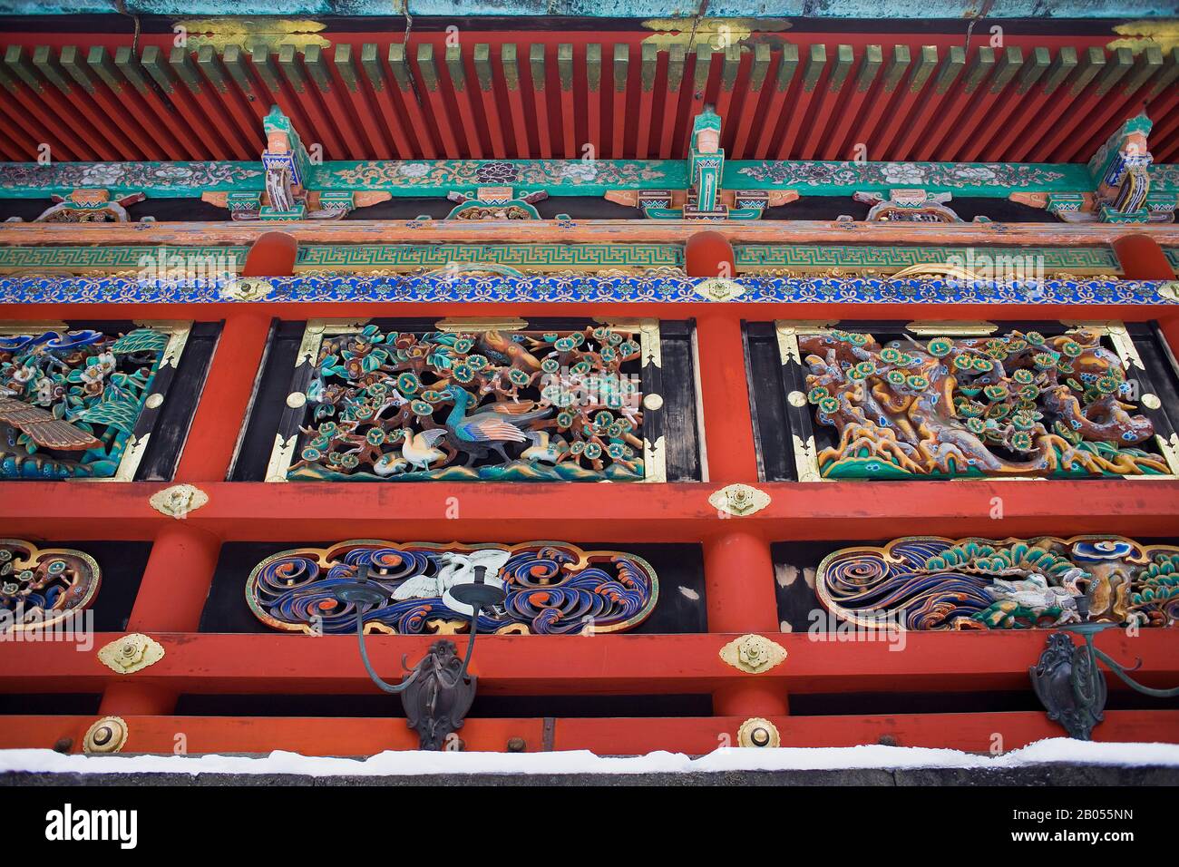 Détail de sanctuaire Shinto Toshogu, Nikko, Japon Banque D'Images