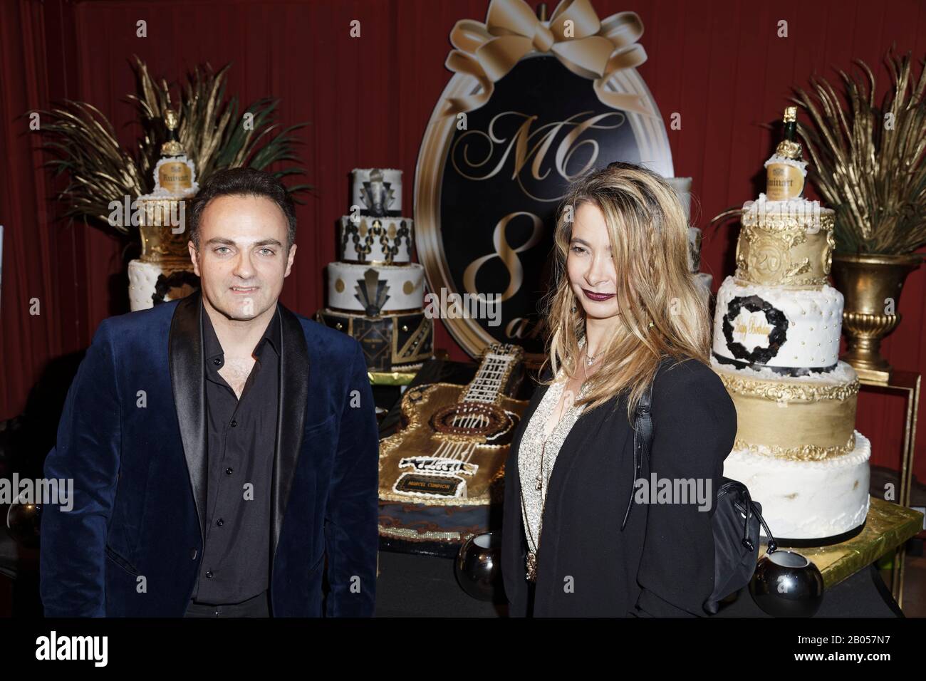 Paris, France. 17 février 2020. Laurent Amar et Vanessa Devevre assistent à la 80ème fête d'anniversaire de Marcel Campion au Cirque d'Hiver le 17 février 2020 Banque D'Images