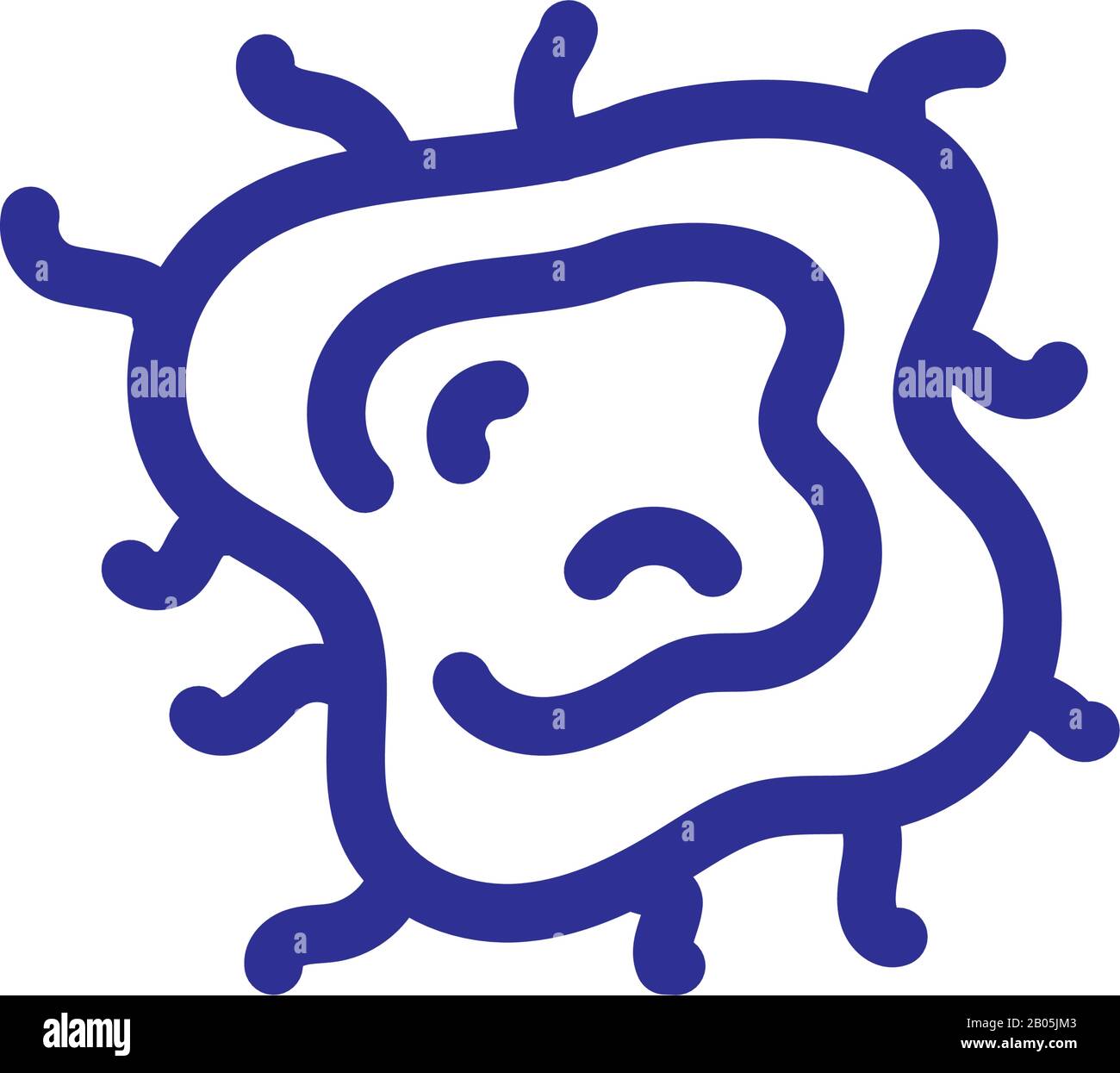 icône de bactérie sur fond blanc, style de trait épais, illustration vectorielle Illustration de Vecteur
