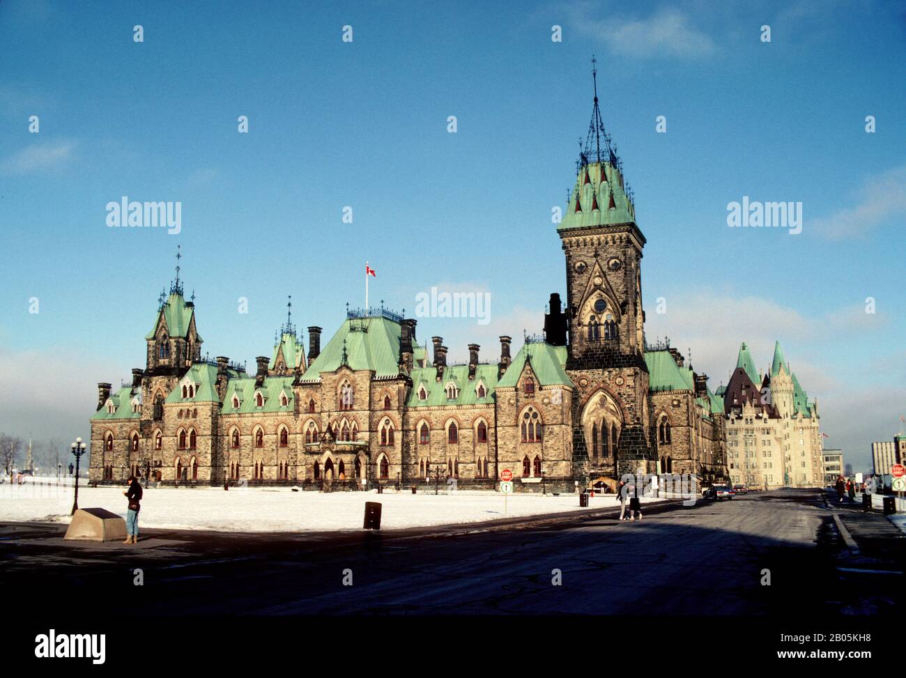 CANADA, OTTAWA, ÉDIFICE DU PARLEMENT, SCÈNE HIVERNALE Banque D'Images