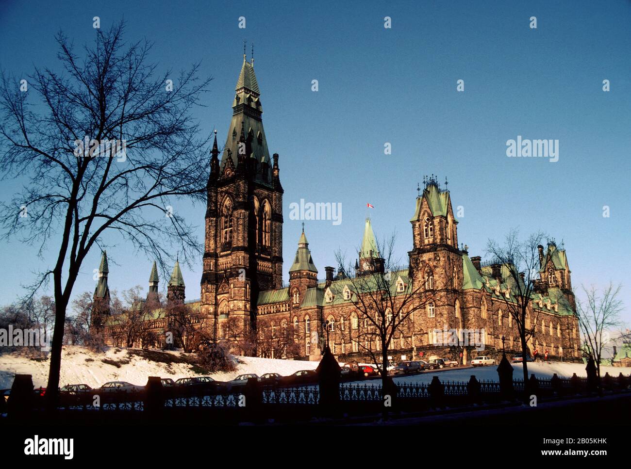 CANADA, OTTAWA, ÉDIFICE DU PARLEMENT, SCÈNE HIVERNALE Banque D'Images