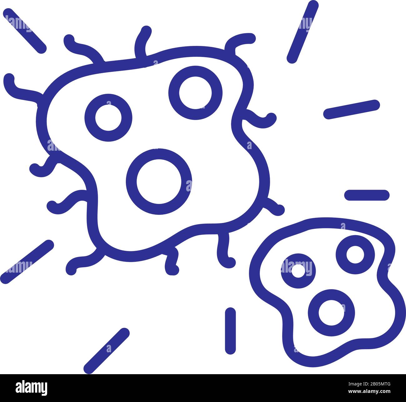 icône de bactérie sur fond blanc, style de détail de ligne, illustration vectorielle Illustration de Vecteur