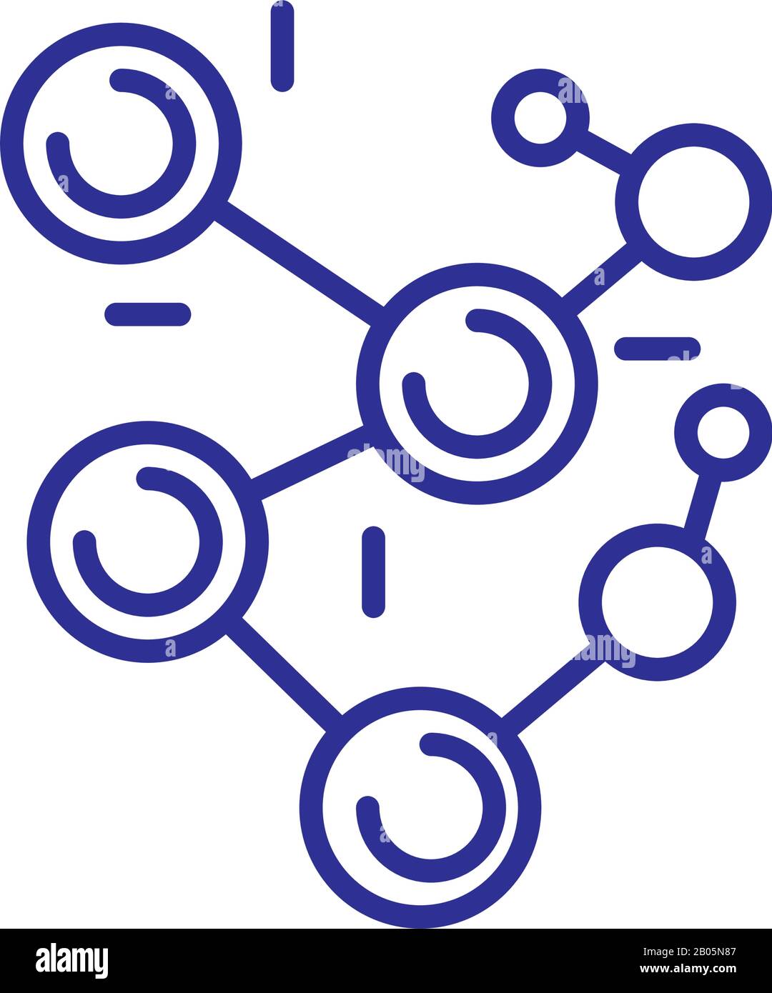 molécules chimiques sur fond blanc, style de détail de ligne, illustration vectorielle Illustration de Vecteur