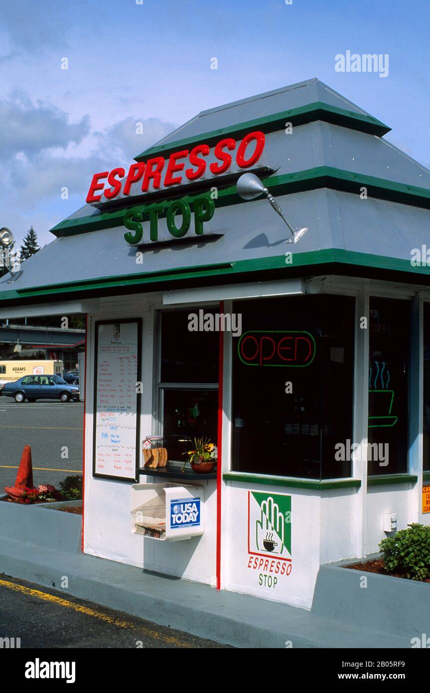 ÉTATS-UNIS, WASHINGTON, BELLEVUE, EASTGATE, DRIVE-IN D'ESPRESSO Banque D'Images