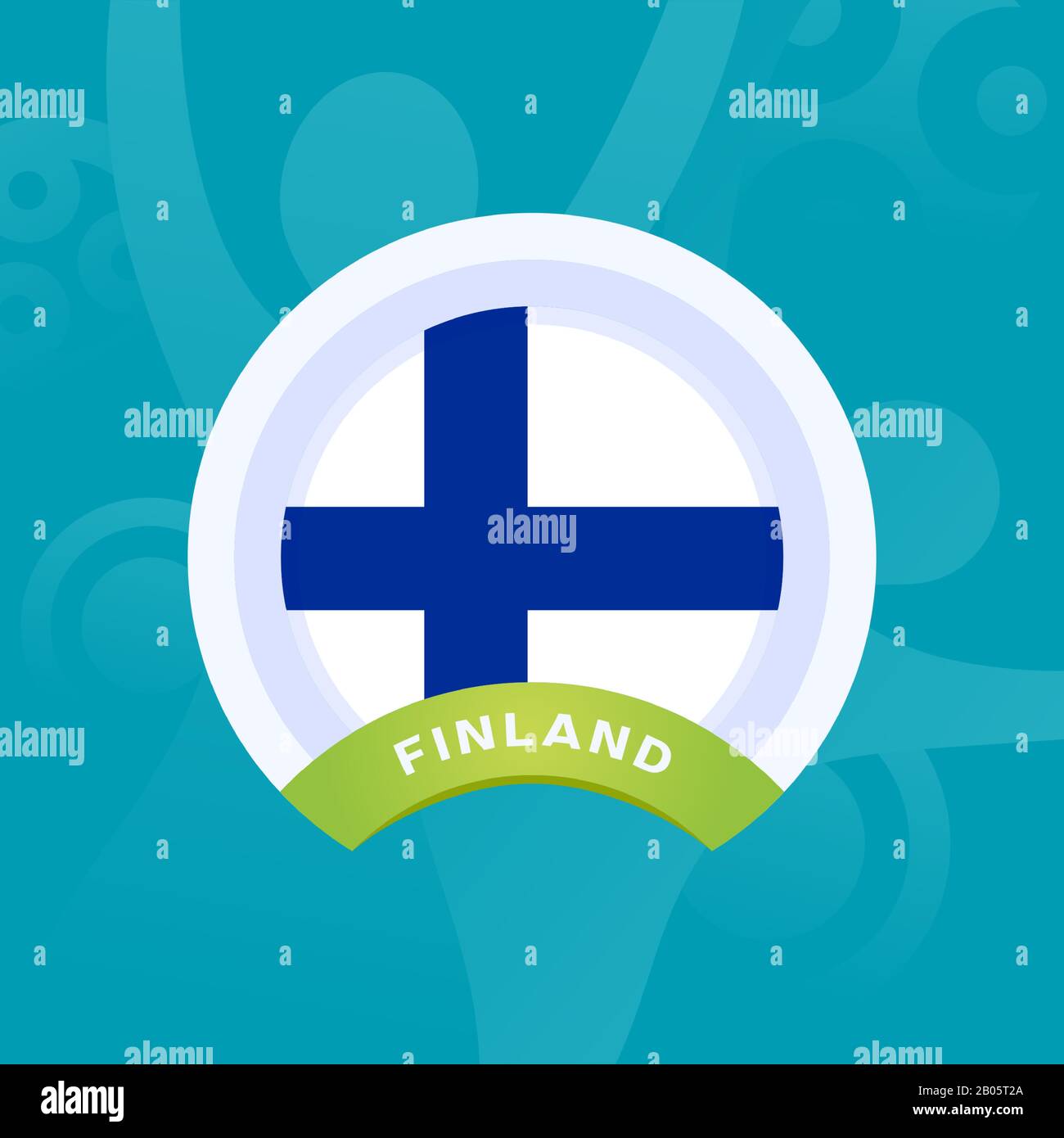 Drapeau vectoriel de Finlande. Finale du tournoi européen de football 2020. Couleurs et style officiels du championnat Illustration de Vecteur