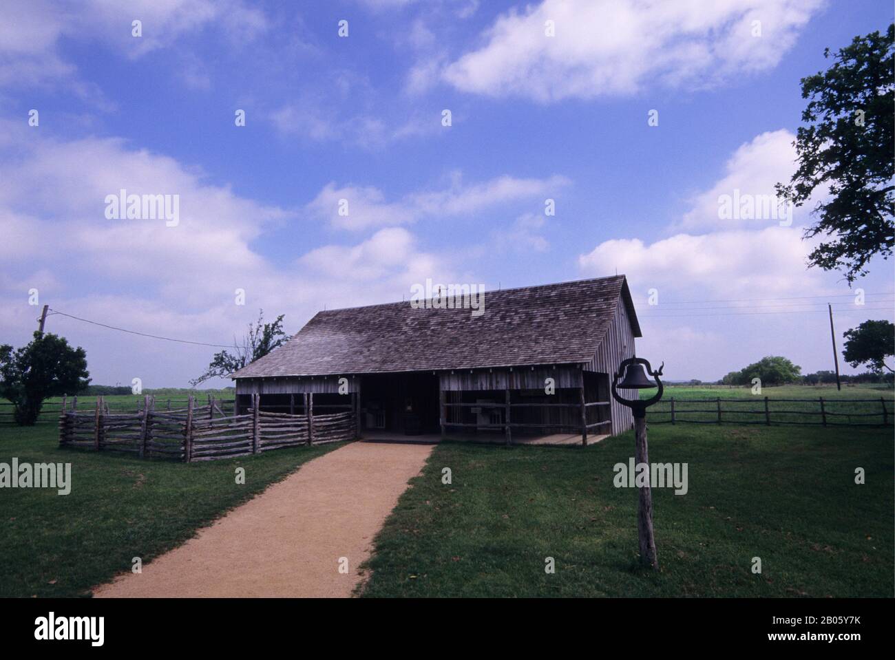 ÉTATS-UNIS, TEXAS, PARC HISTORIQUE NATIONAL LYNDON B. JOHNSON, GRANGE Banque D'Images