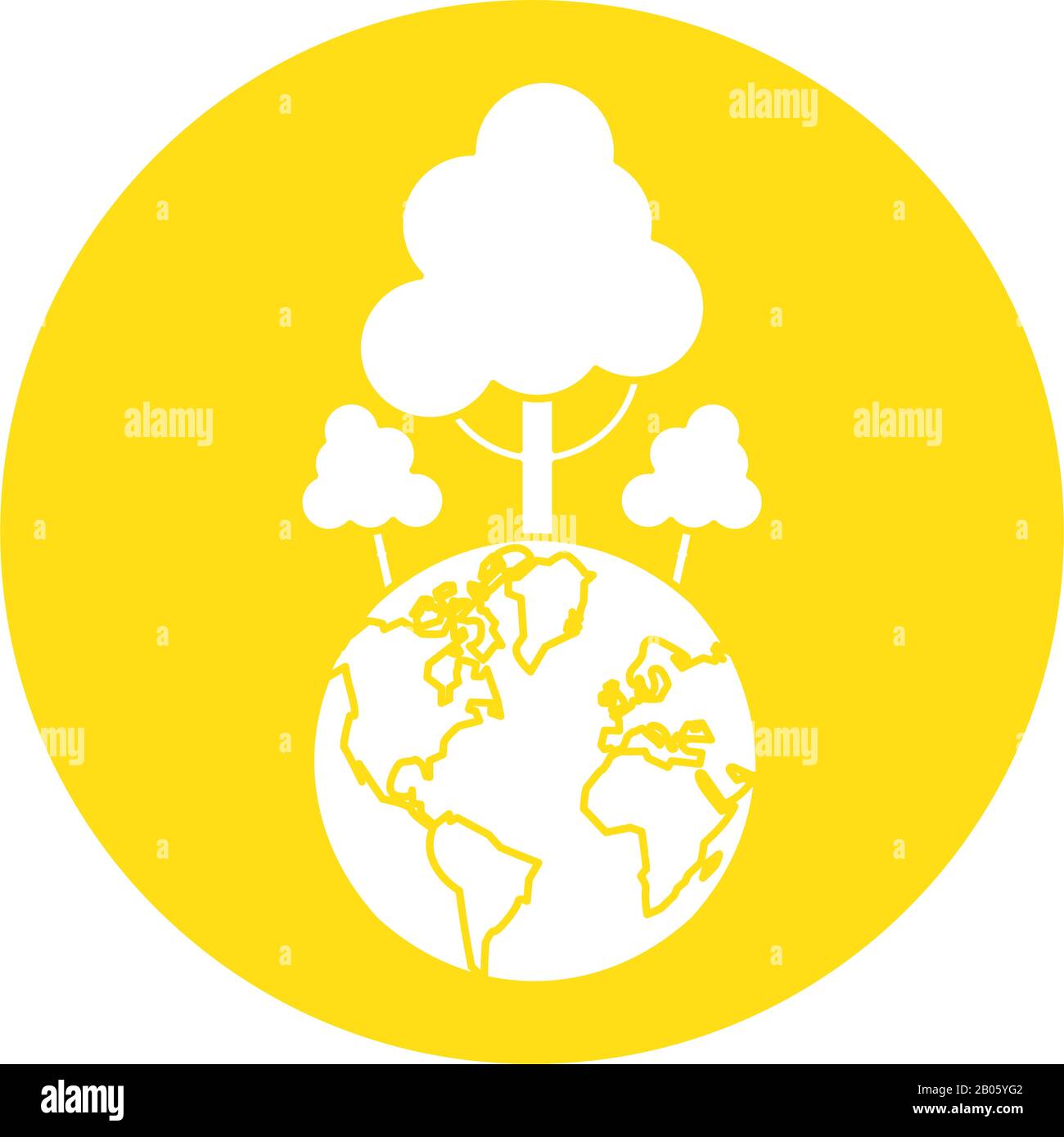 planète terre avec arbres forêt Illustration de Vecteur