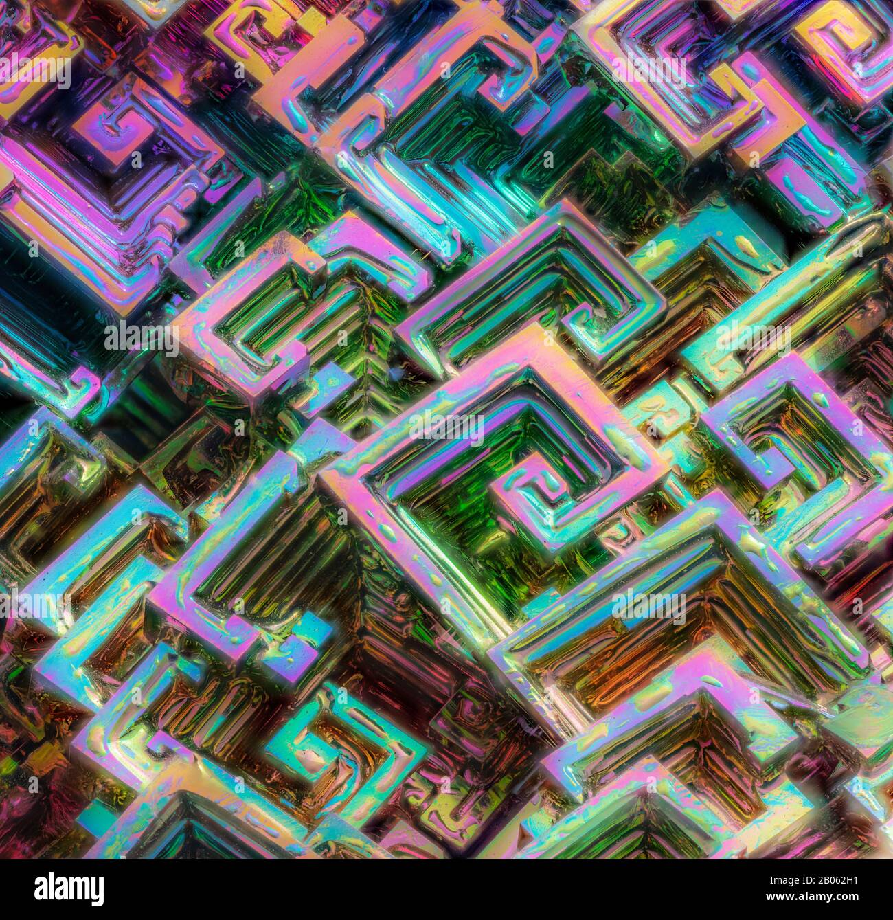 Cristaux De Bismuth Élémentaire Banque D'Images