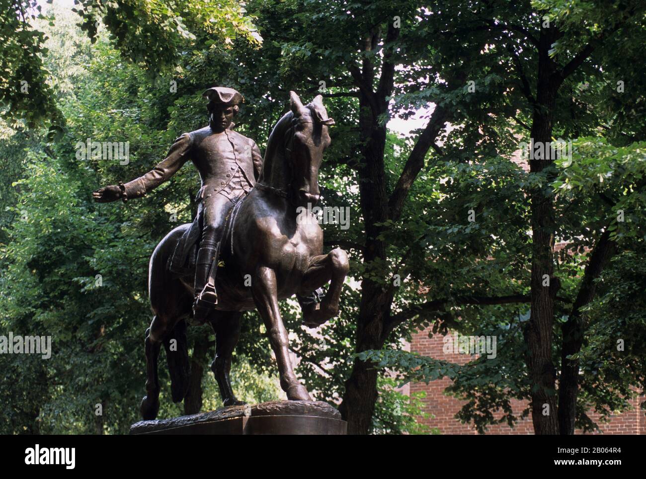 ÉTATS-UNIS, MASSACHUSETTS, BOSTON, SENTIER HISTORIQUE DE LA LIBERTÉ, STATUE DE PAUL REVERE Banque D'Images