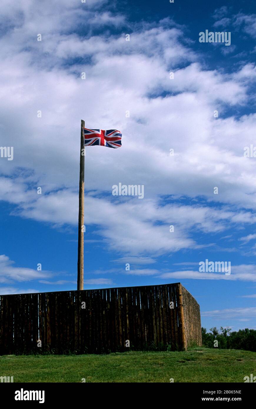 CANADA, ALBERTA, CALGARY, FORT CALGARY, DRAPEAU BRITANNIQUE Banque D'Images