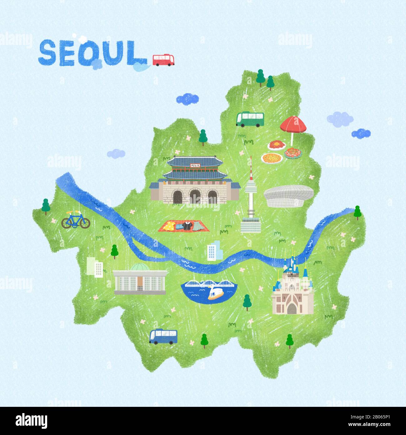 Illustration de la carte historique de la Corée du Sud 006 Illustration de Vecteur