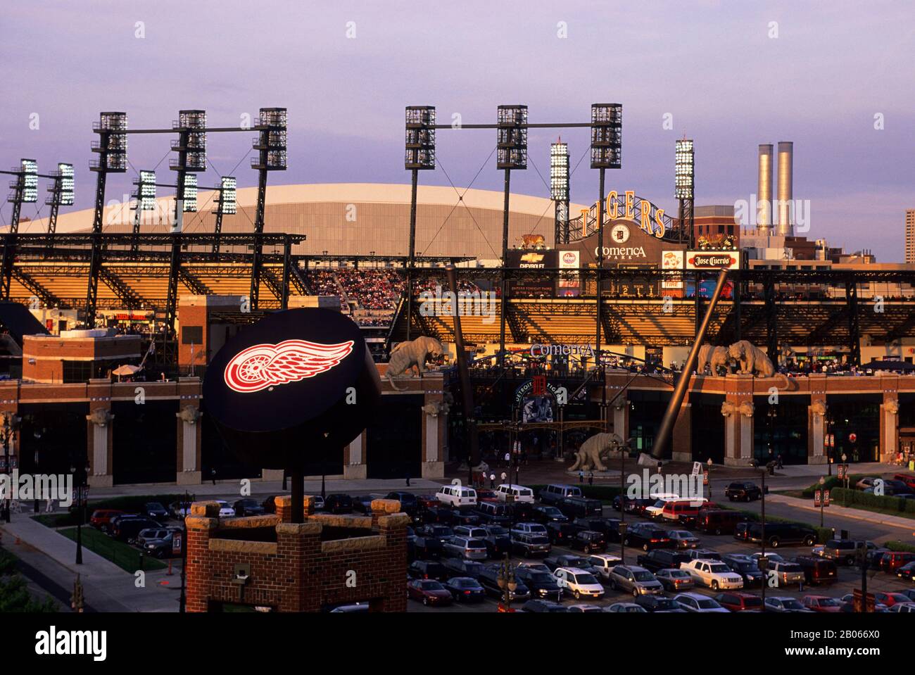 ÉTATS-UNIS, MICHIGAN, DETROIT, VUE SUR LE PARC COMERICA Banque D'Images