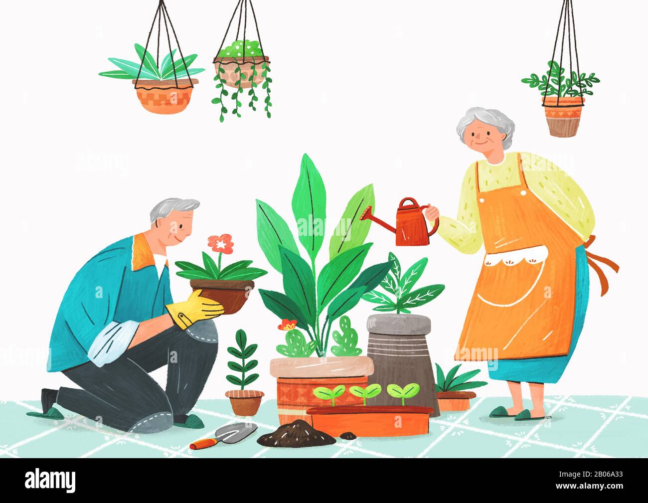 Happy senior LIFE, Healthy Active Lifestyle concept illustration 003 Illustration de Vecteur