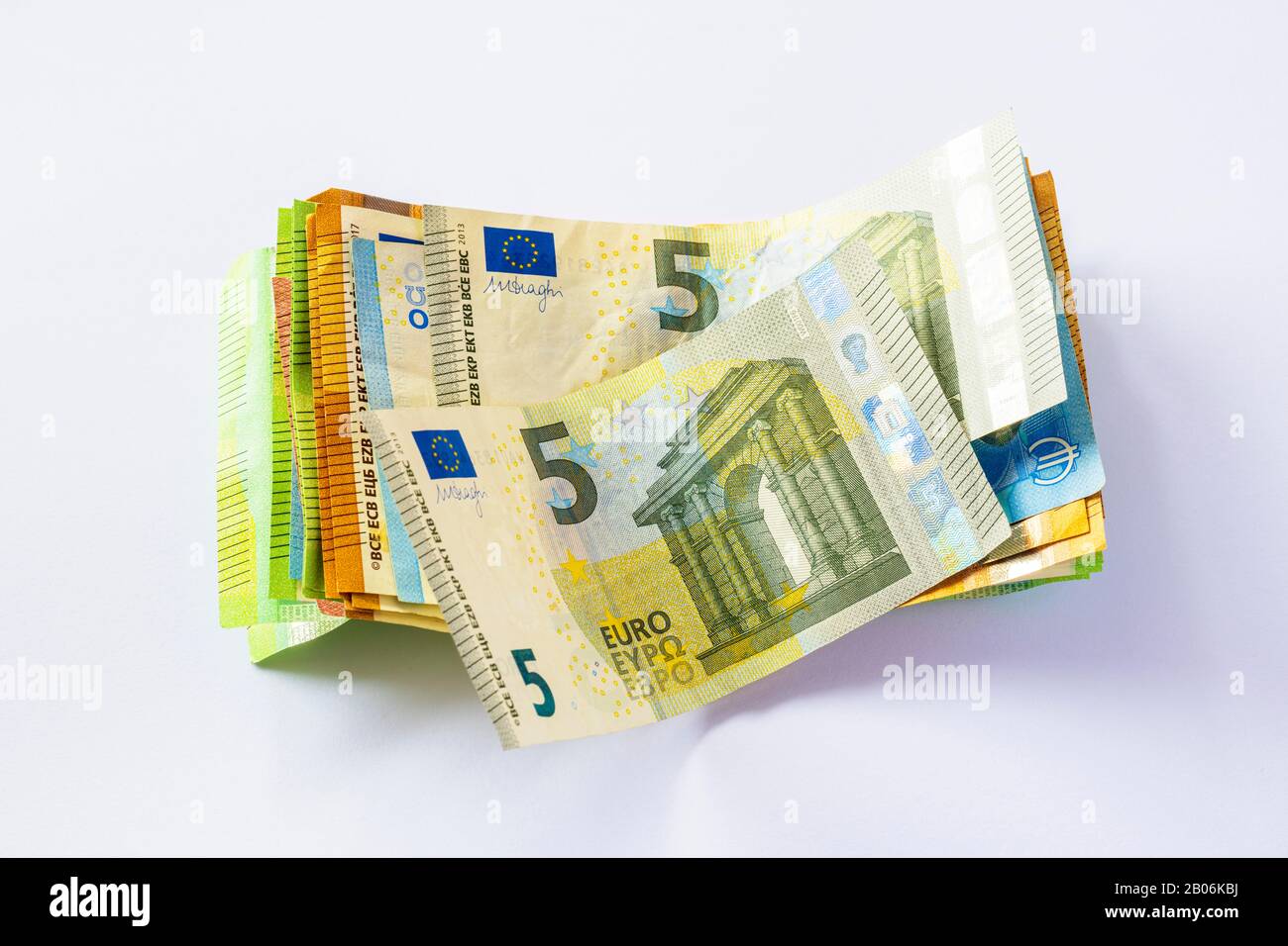 Euro, pile de billets, détail, découpage, studio tourné, Allemagne Banque D'Images