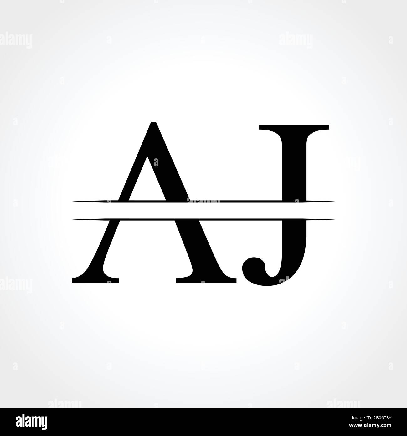 AJ initiale Lettre d'affaires moderne créative avec Logo Typographie Vector Modèle. Résumé Lettre créative de conception de logo AJ Illustration de Vecteur