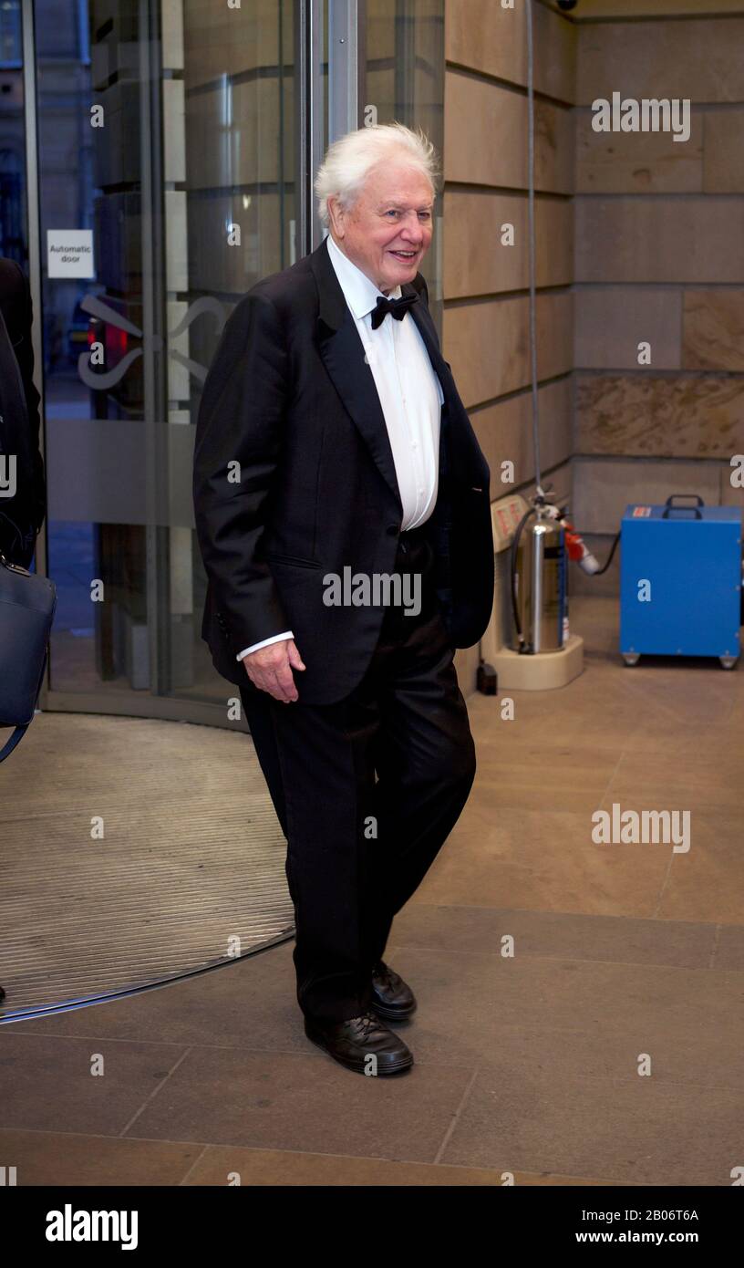 © Sandy Young Photography 07970 268944 PHOTO Sir David Attenborough arrivée au Musée National d'Ecosse, Banque D'Images