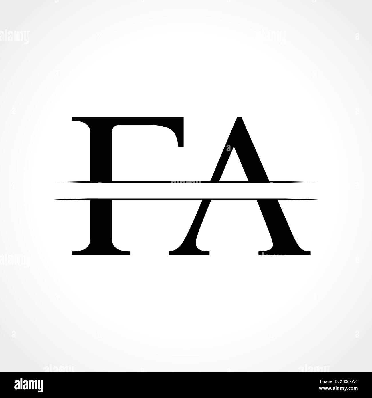 FA Lettre type modèle vecteur de conception de logo. Résumé Lettre FA Logo Design Illustration de Vecteur