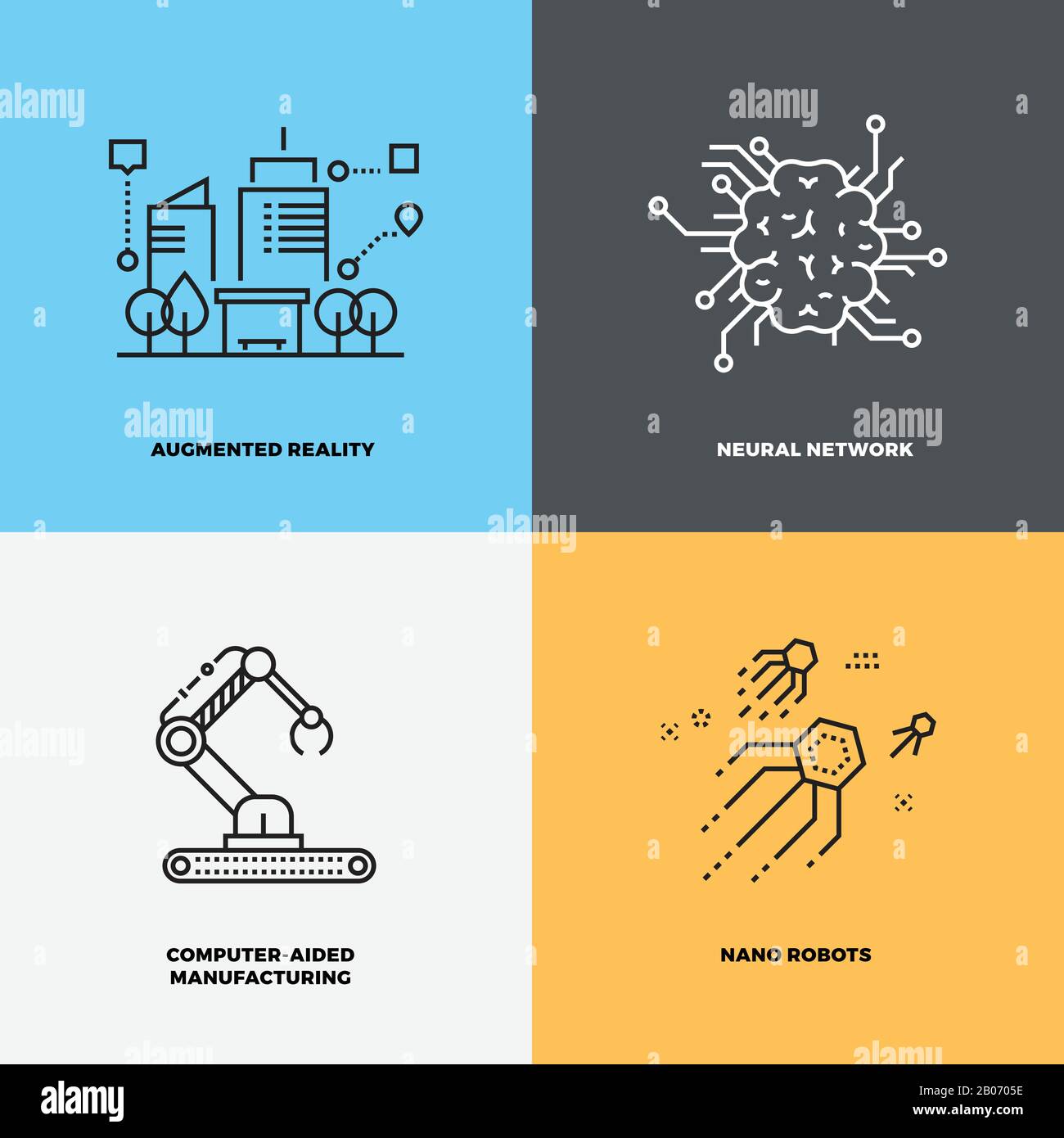 Connaissance de l'éducation intelligence neuroscience vecteur concepts. Cerveau et technologie d'innovation avec illustration de l'intellect Illustration de Vecteur