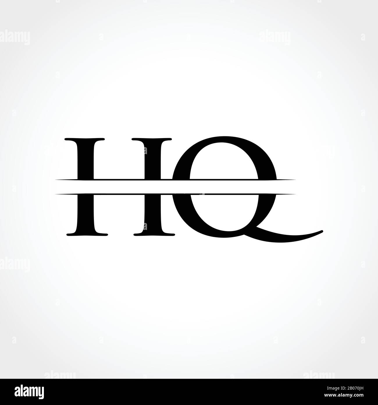 Modèle vectoriel de conception de logo de type lettre HQ. Lettre abstraite HQ logo Design Illustration de Vecteur