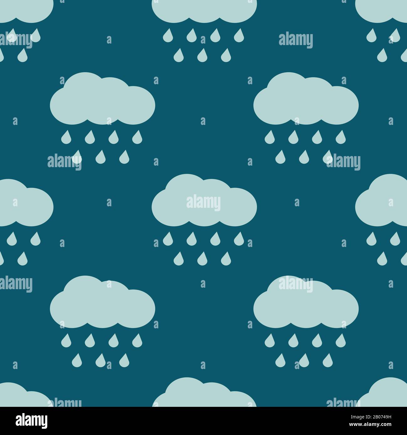 Nuages vectoriels et pluie sans coutures. Arrière-plan avec illustration des gouttes de pluie Illustration de Vecteur