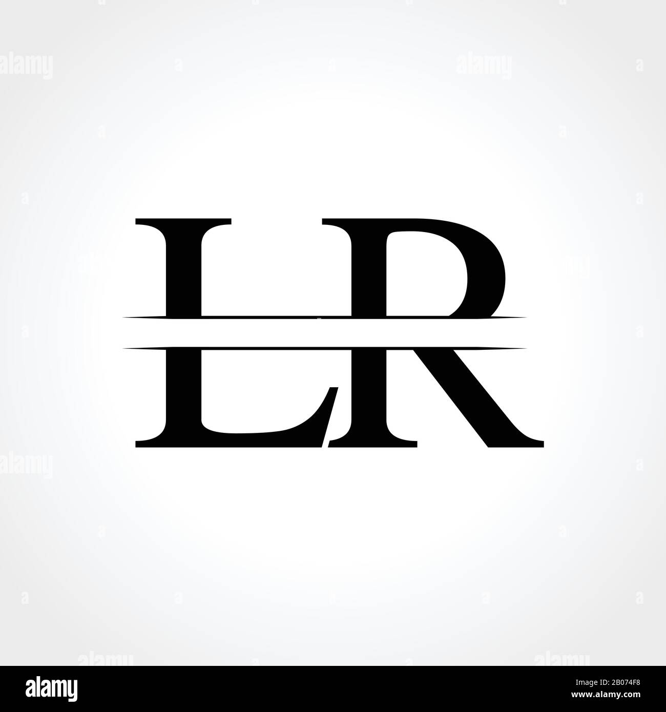 Modèle vectoriel initial de conception de logo de lettre LR. Logo LR lettre noire abstrait Illustration de Vecteur